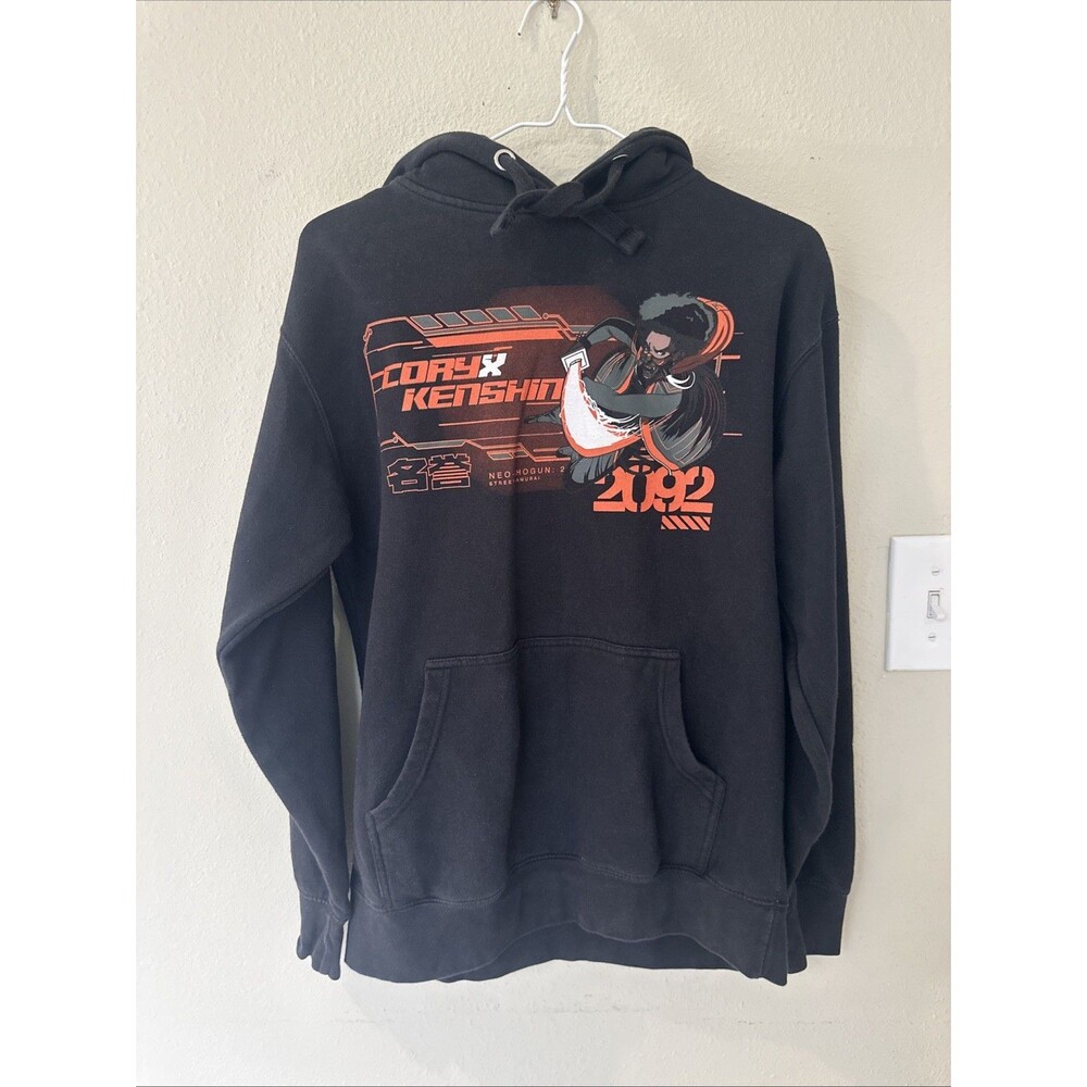 CoryxKenshin Samurai Way Of Warrior Anime Graphic Black Sweatshirt Hoodie Size S